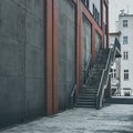 concrete building with external stairs Royalty Free Stock Photo