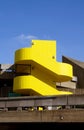 Concrete building yellow staircase london Royalty Free Stock Photo