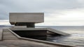 Abstract Concrete House Near The Ocean: Sustainable Architecture With Minimalist Design