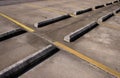 concrete bumpers,empty parking lot Royalty Free Stock Photo