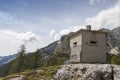 Concrete bunker in Alps Royalty Free Stock Photo