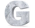 Concrete Capital Letter - G isolated on white background . 3D render Illustration.