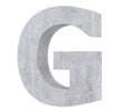 Concrete Capital Letter - G isolated on white background. 3D render Illustration.