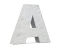 Concrete Capital Letter - A isolated on white background . 3D render Illustration.