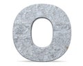 Concrete Capital Letter - O isolated on white background . 3D render Illustration.