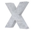 Concrete Capital Letter - X isolated on white background. 3D render Illustration.