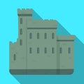 Concrete castle with peaks in Scotland.Fortification of the ancient Scots.Scotland single icon in flat style vector