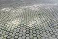 Concrete, cement block floor of pathway at park Royalty Free Stock Photo