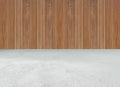 Concrete cement floor with wood wall. Texture Background Royalty Free Stock Photo