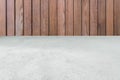 Concrete cement floor with wood wall. Texture Background Royalty Free Stock Photo