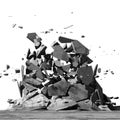 Concrete chaotic fragments of explosion destruction. Abstract ba Royalty Free Stock Photo