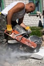 Concrete circular saw Royalty Free Stock Photo