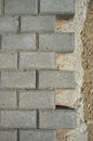 Concrete cobblestones pavement under construction Royalty Free Stock Photo