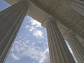 Concrete columns with blue sky