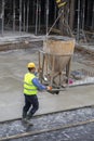 Concrete crane pouring works