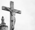 Concrete cross cemetery Royalty Free Stock Photo