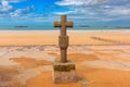 Concrete cross in Saint Malo, Brittany, France
