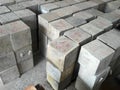 Concrete cube mark and tagging before test