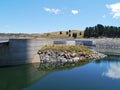 The concrete dam in the Snowy river Royalty Free Stock Photo