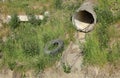 Concrete drain pipe of an old abandoned sewer