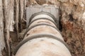 Concrete drainage pipe and manhole Royalty Free Stock Photo