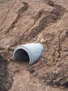 Concrete drainage pipes landfill cover soil.