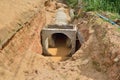 Concrete drainage tank on rodeside.