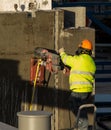Concrete drilling at a Construction site Royalty Free Stock Photo
