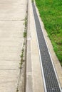 Concrete Driveway And Drain System Royalty Free Stock Photo