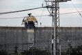 Concrete fence and observation post on the border with the Gaza Strip