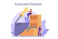 Concrete finisher builder. Professional worker preparing concrete
