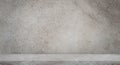 Concrete floor with empty grey concrete wall background Royalty Free Stock Photo