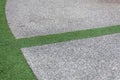 Concrete floor and green grass Royalty Free Stock Photo