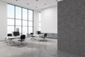 Concrete floor open space office corner, wall Royalty Free Stock Photo