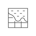 Concrete floor pouring line outline icon