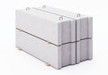 Concrete foundation blocks on white background