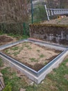 Concrete foundation for a greenhouse