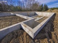 Concrete foundation for a new house Royalty Free Stock Photo