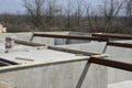 Concrete foundation with steel beams for the floor joist Royalty Free Stock Photo