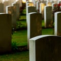Concrete graves on cementery rest in peace Royalty Free Stock Photo
