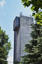 concrete gray windows in old fabric builiding architecture Royalty Free Stock Photo