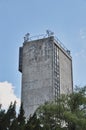 concrete gray windows in old fabric builiding architecture Royalty Free Stock Photo