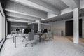 Concrete and gray wood industrial style office Royalty Free Stock Photo
