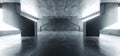 Concrete Grunge Big Hall Tunnel Alien Corridor Empty Futuristic Modern White Glowing Windows Stage Podium Industrial Garage Royalty Free Stock Photo