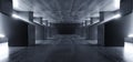 Concrete Grunge Big Hall Tunnel Alien Corridor Empty Futuristic Modern White Glowing Windows Stage Podium Industrial Garage Royalty Free Stock Photo