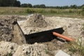 Concrete house cesspit or waste water tank Royalty Free Stock Photo