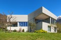 Concrete house with garden