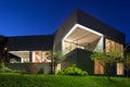 Concrete house, night scene Royalty Free Stock Photo