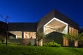 Concrete house, night scene Royalty Free Stock Photo