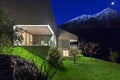 Concrete house, night scene Royalty Free Stock Photo